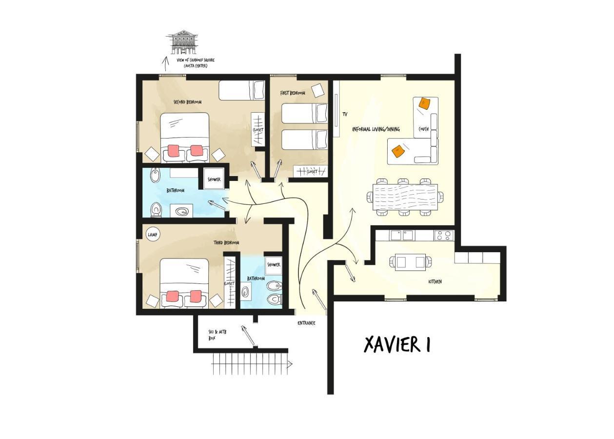 Alp Apartments Ski & Bike - Xavier อาออสตา ภายนอก รูปภาพ